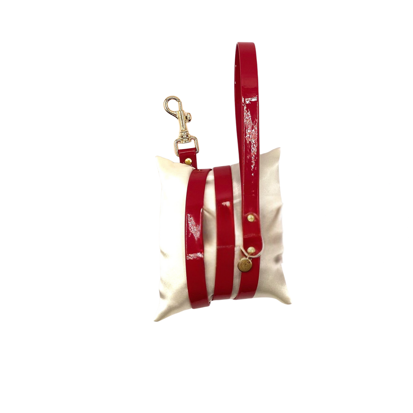 Guinzaglio in vernice rossa senza fiocco