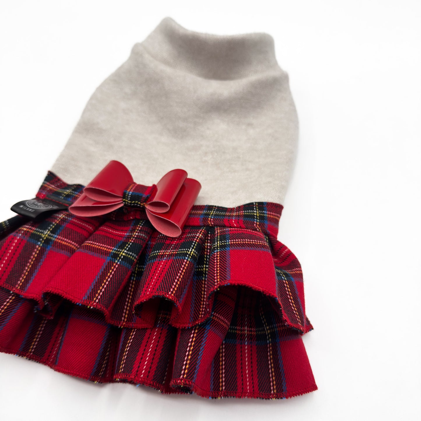 Abito Chris - Elegante con Gonna Scozzese Rossa