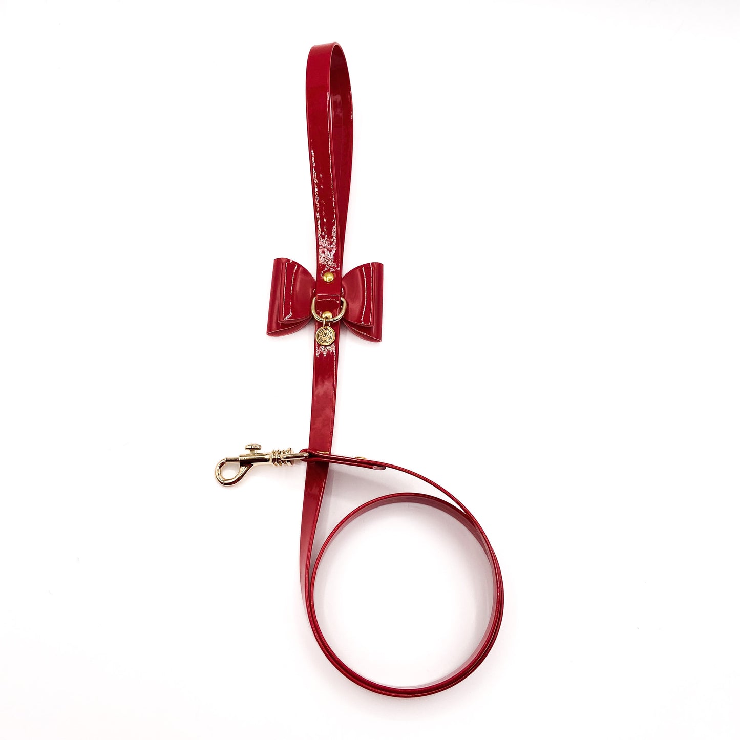 Set Passion per Cani Piccoli – Collare, Guinzaglio e Portasacchetti in Ecopelle Rossa con Cristalli