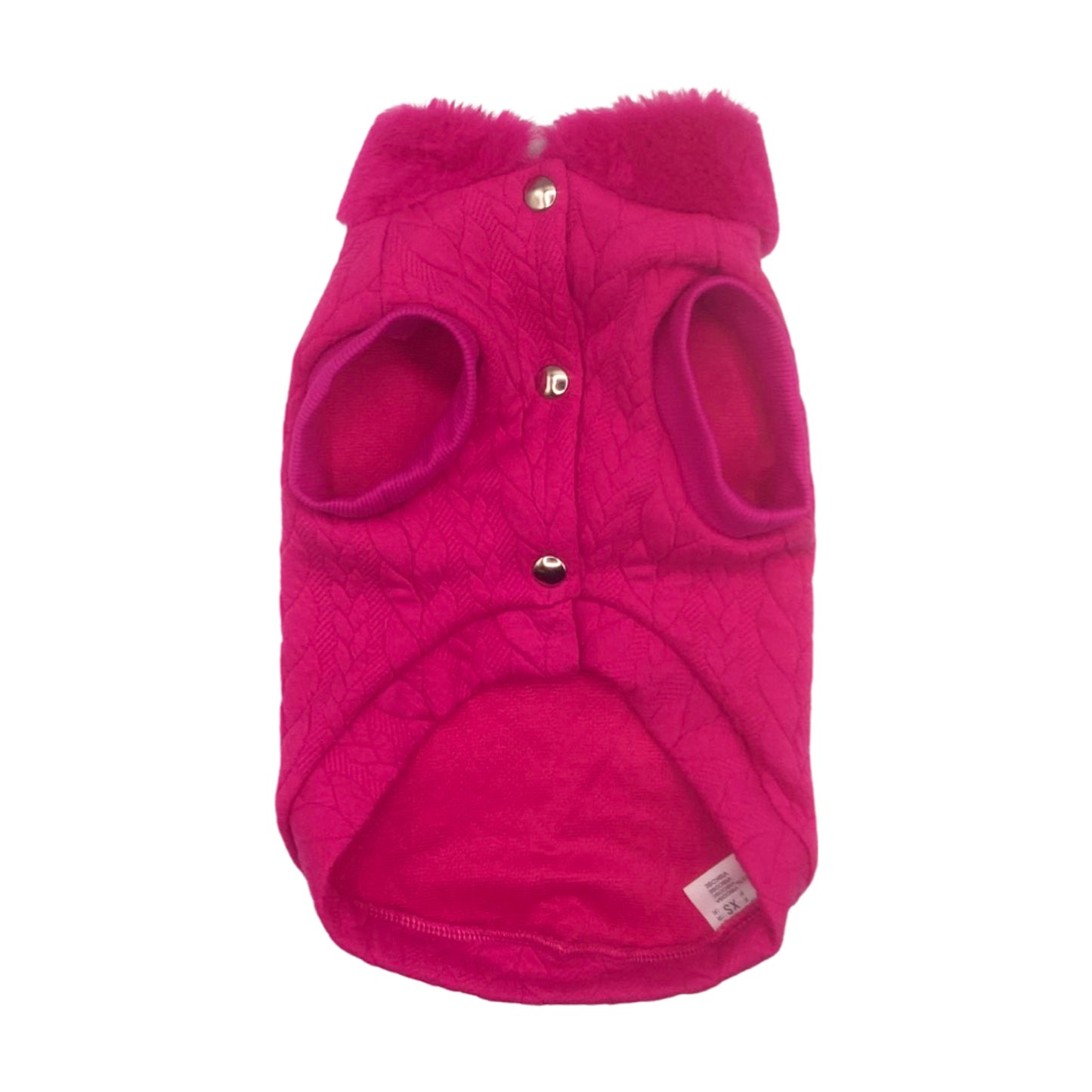 Felpa Miram in jacquard treccia, con collo in pelliccetta e fiocco in strass Swarovski per cani