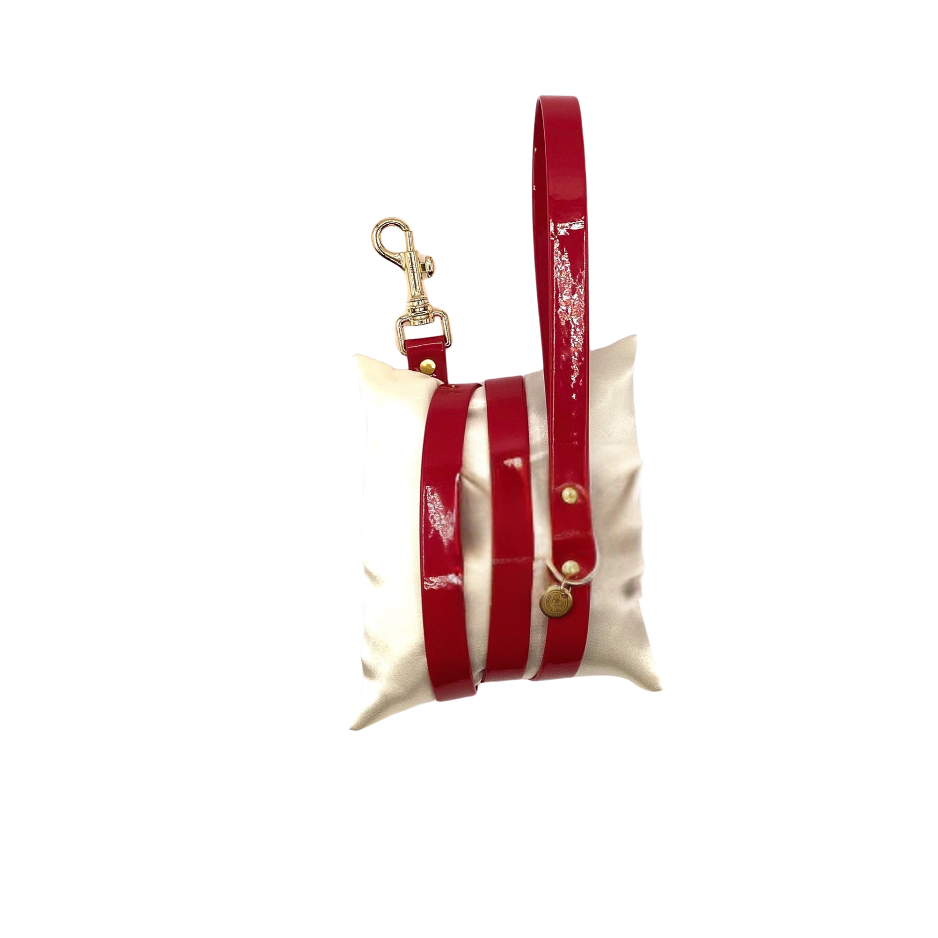 Guinzaglio in vernice rossa senza fiocco