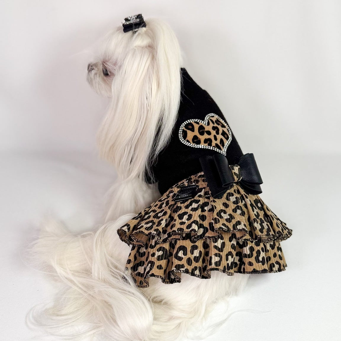 Abito Evelyne - Maglia e balze in maculato