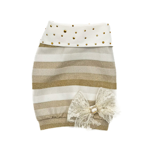 Felpina Nina per Cani Piccoli – Cotone Rigato con Lurex
