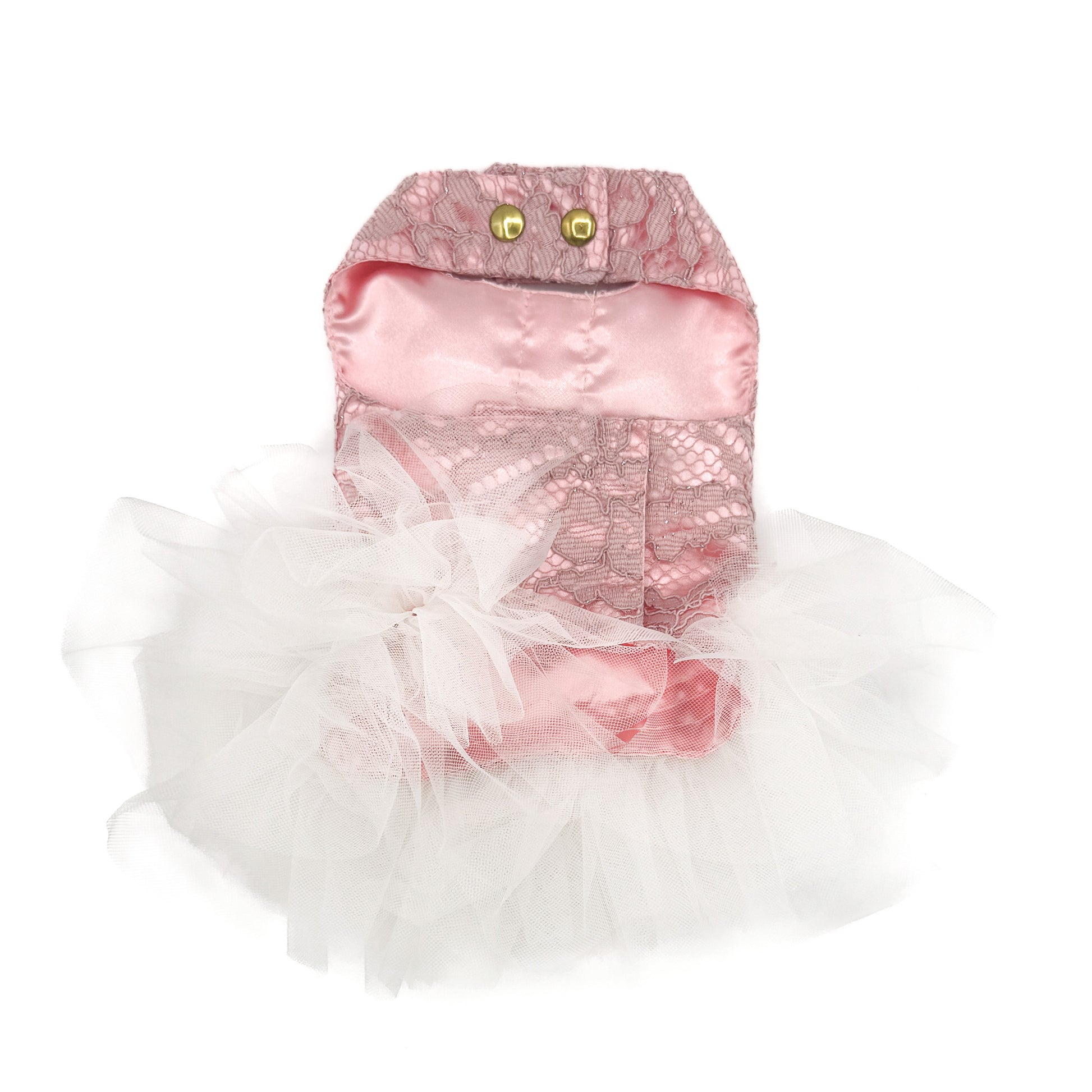 Pettorina Rosa Bauloveyou couture per cani piccoli, vista completa