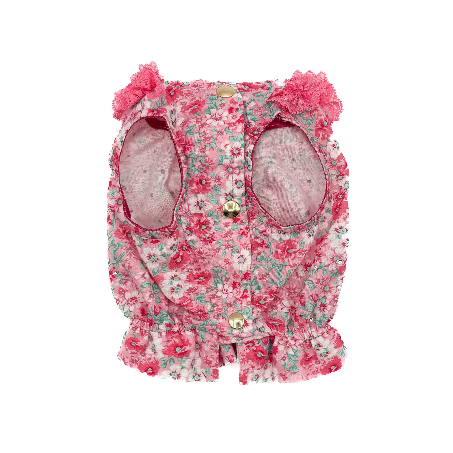 Retro camicina Provenza in cotone floreale con gancio guinzaglio