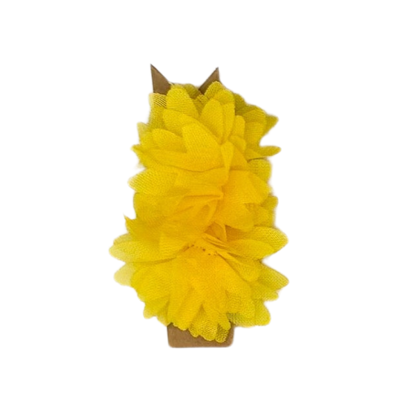 Fermaglio a fiore in tulle giallo per cani piccoli