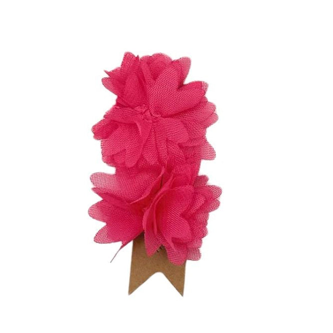 Fermaglio a fiore in tulle fucsia per cani piccoli
