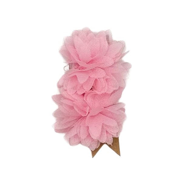 Fermaglio a fiore in tulle rosa per cani piccoli