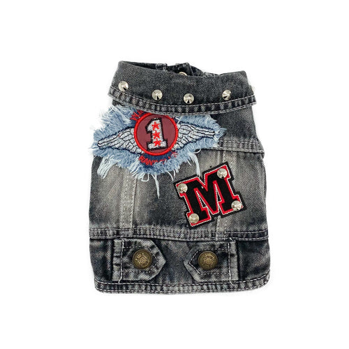 BauJeans Cervantes senza la mano, con il patch numero 1 con le ali e la lettera M