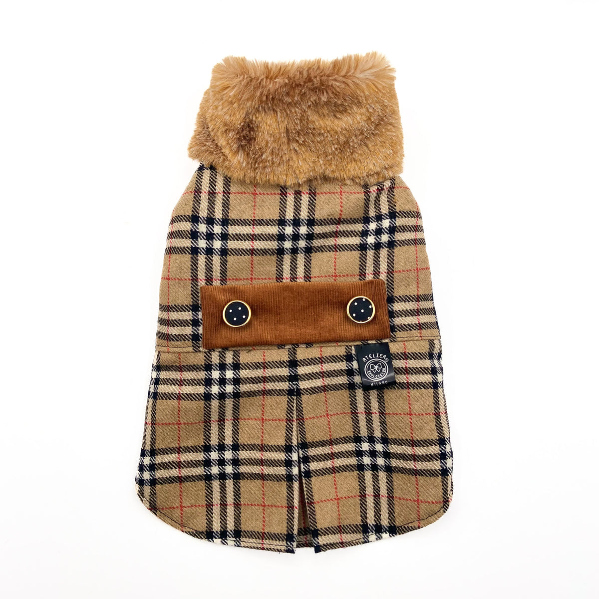 Cappottino Britannia con colletto in pelouche color cammello