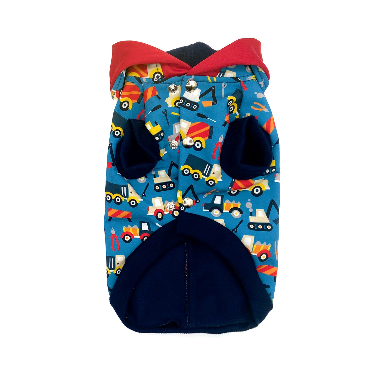 Felpa Toys vista da sotto, con bordi blu