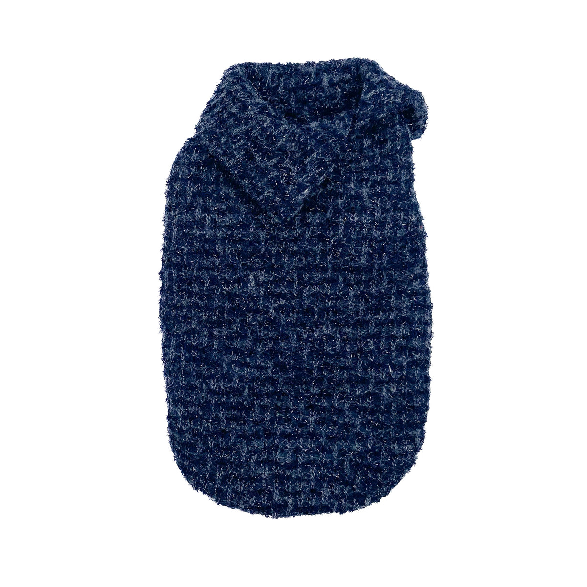 Maglioncino Melograno blu con collo asimmetrico