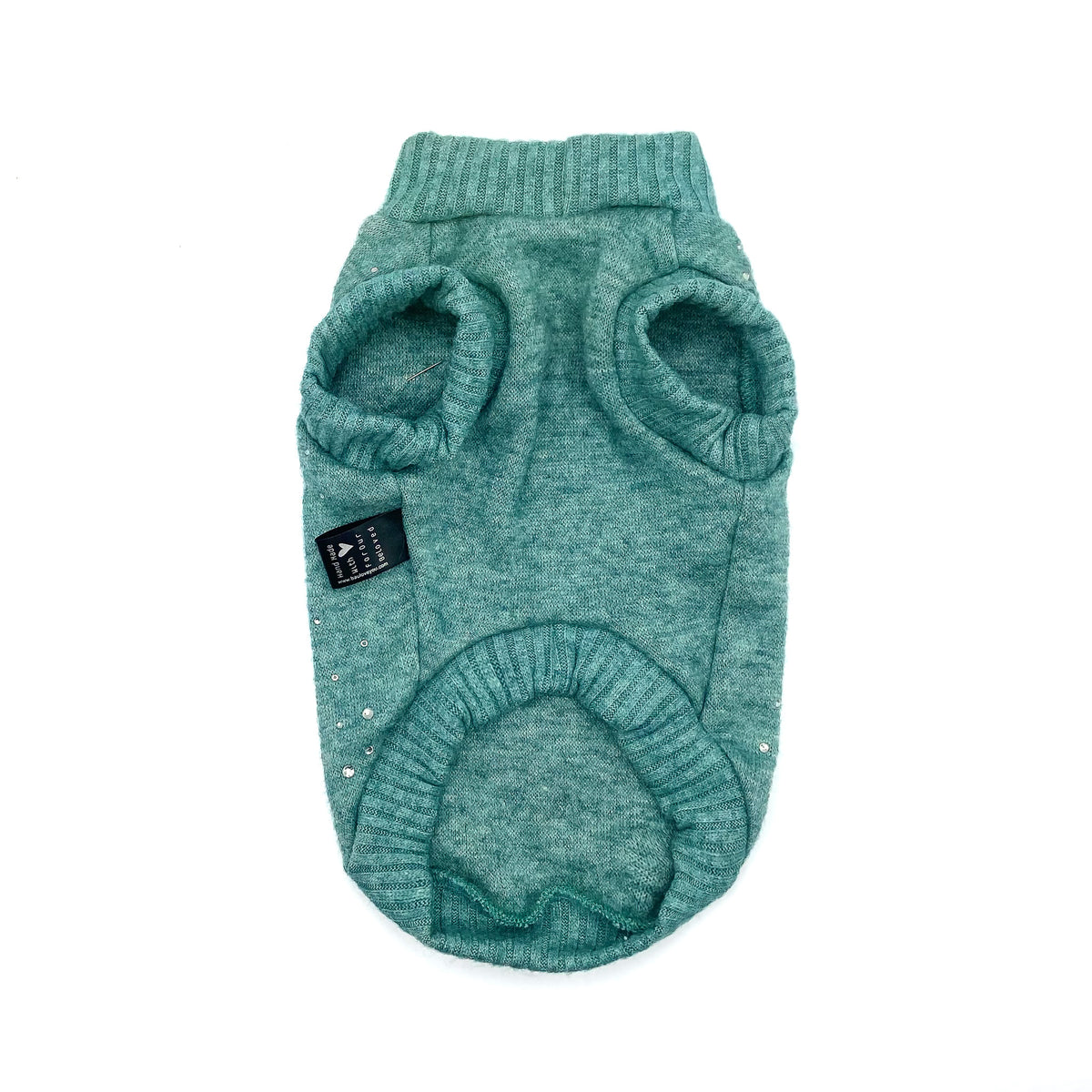Maglioncino Stellar turchese visto da sotto